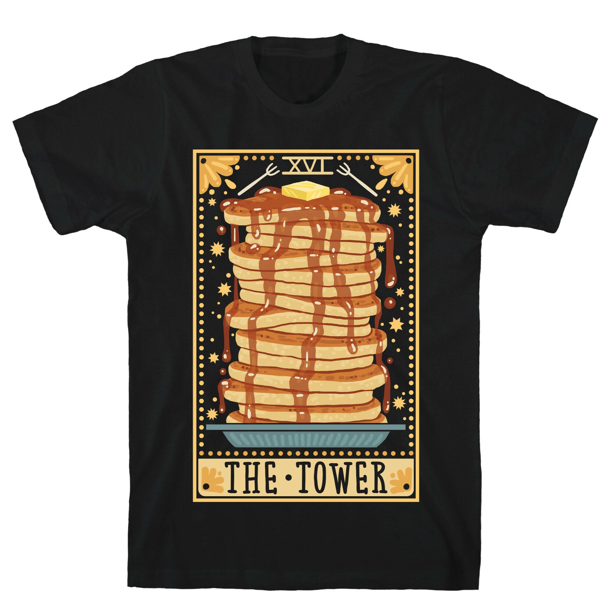 Tarot Card: The Tower (Of Pancakes) T-Shirt