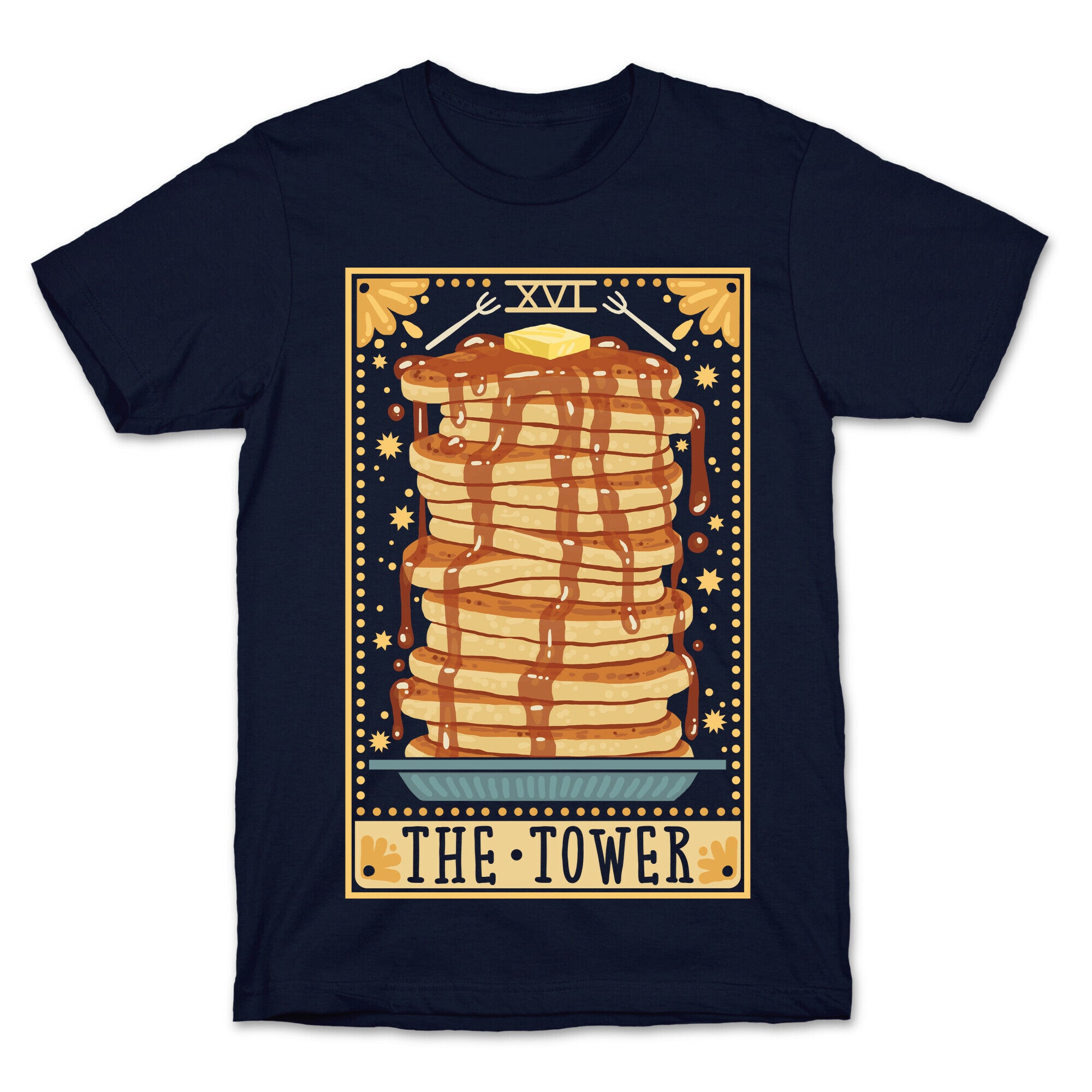 Tarot Card: The Tower (Of Pancakes) T-Shirt