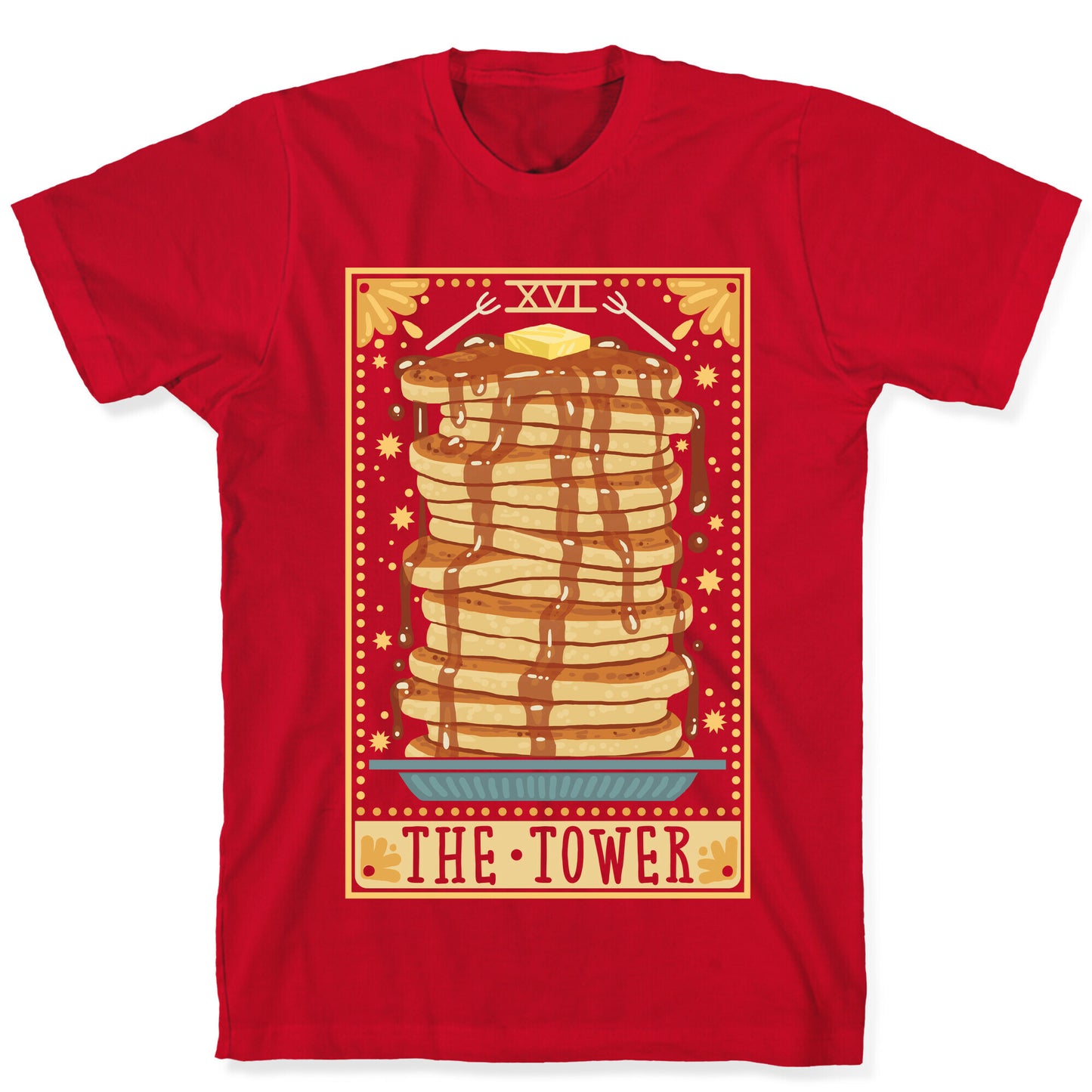 Tarot Card: The Tower (Of Pancakes) T-Shirt