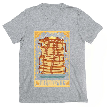 Tarot Card: The Tower (Of Pancakes) V-Neck