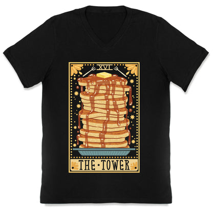 Tarot Card: The Tower (Of Pancakes) V-Neck