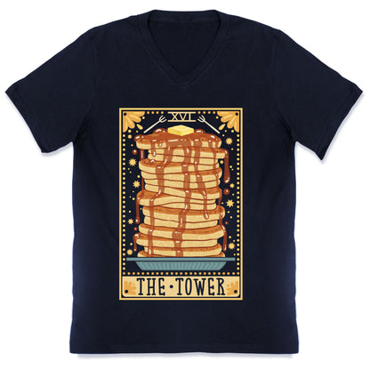 Tarot Card: The Tower (Of Pancakes) V-Neck