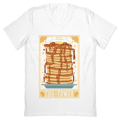 Tarot Card: The Tower (Of Pancakes) V-Neck