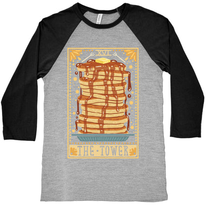 Tarot Card: The Tower (Of Pancakes) Baseball Tee