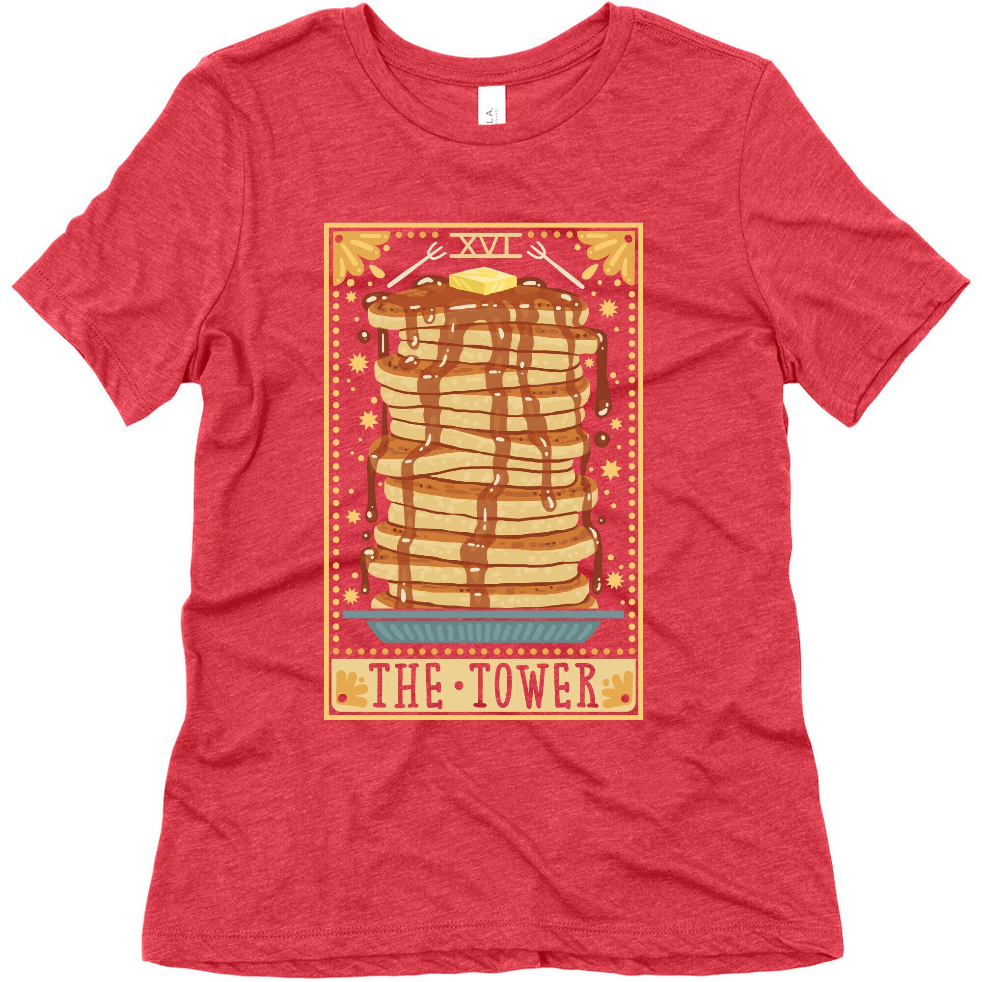Tarot Card: The Tower (Of Pancakes) Women's Triblend Tee