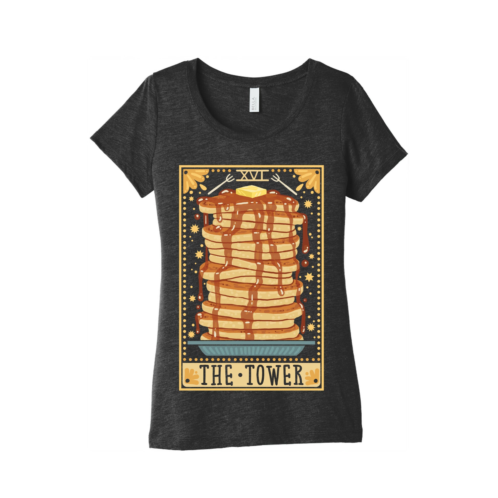Tarot Card: The Tower (Of Pancakes) Women's Triblend Tee