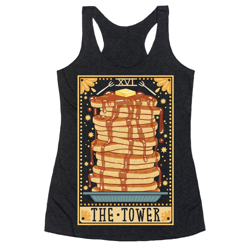 Tarot Card: The Tower (Of Pancakes) Racerback Tank