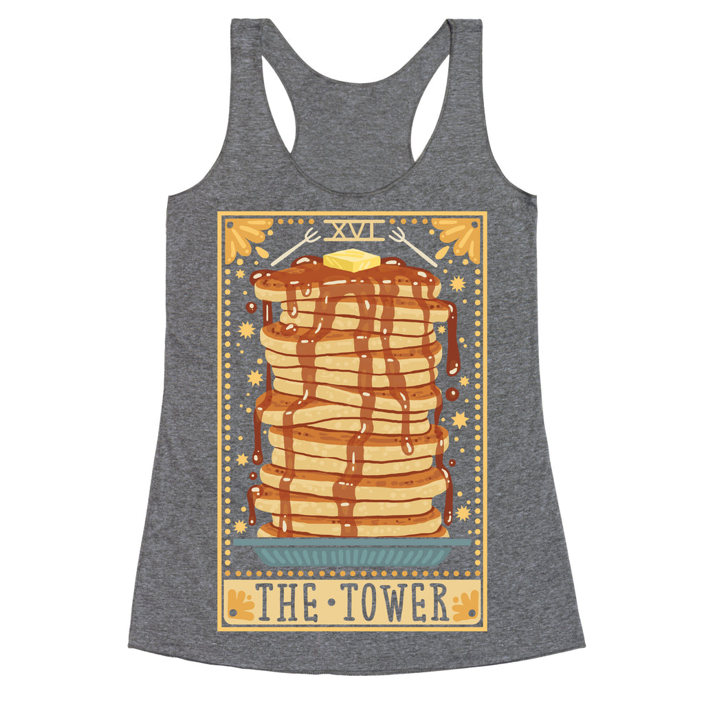Tarot Card: The Tower (Of Pancakes) Racerback Tank