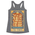 Tarot Card: The Tower (Of Pancakes) Racerback Tank
