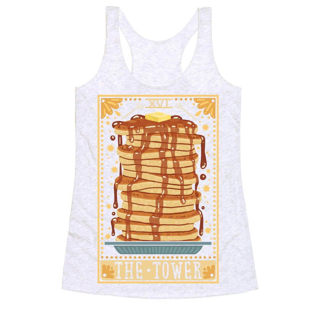 Tarot Card: The Tower (Of Pancakes) Racerback Tank