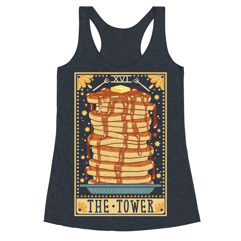Tarot Card: The Tower (Of Pancakes) Racerback Tank