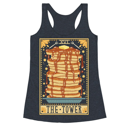 Tarot Card: The Tower (Of Pancakes) Racerback Tank