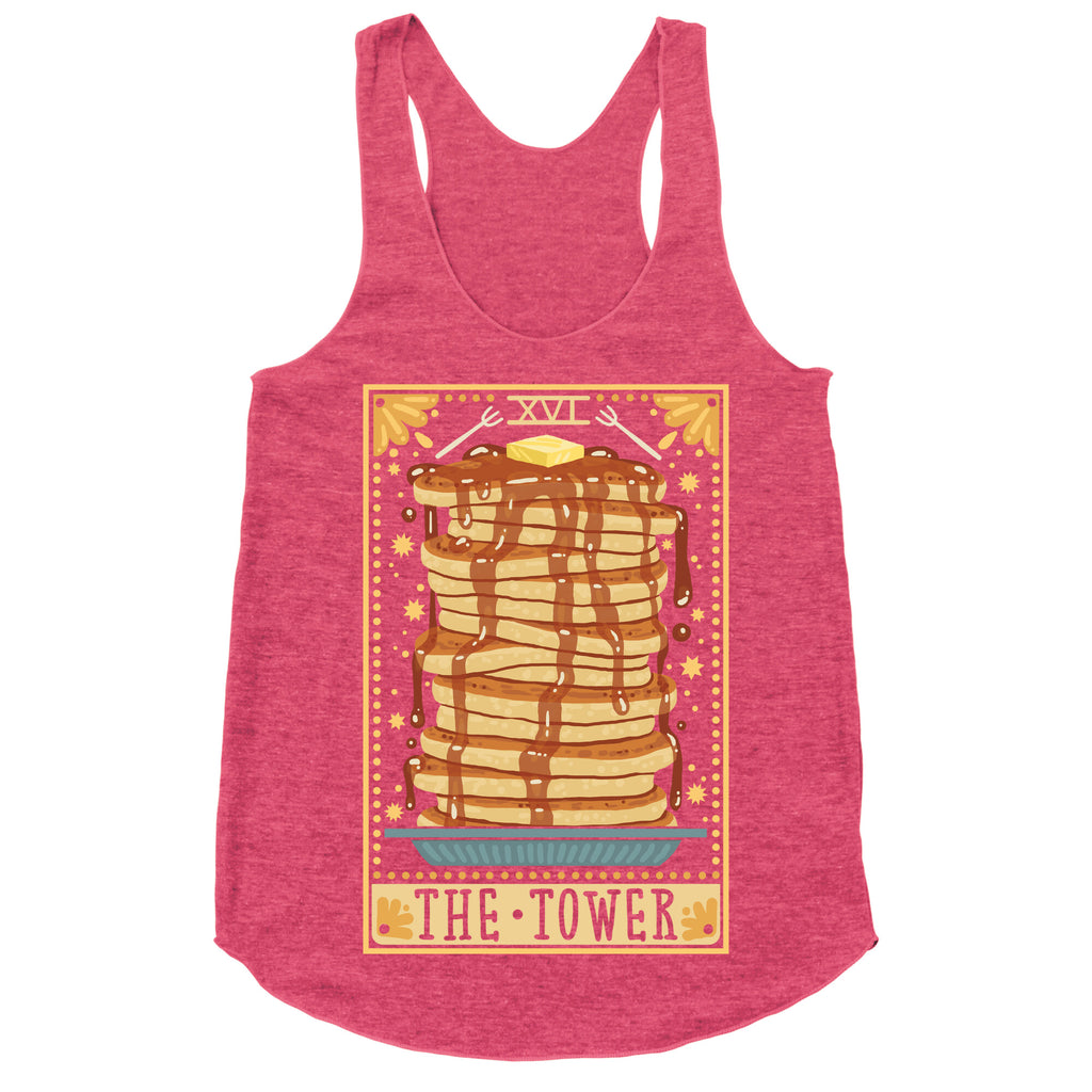 Tarot Card: The Tower (Of Pancakes) Racerback Tank