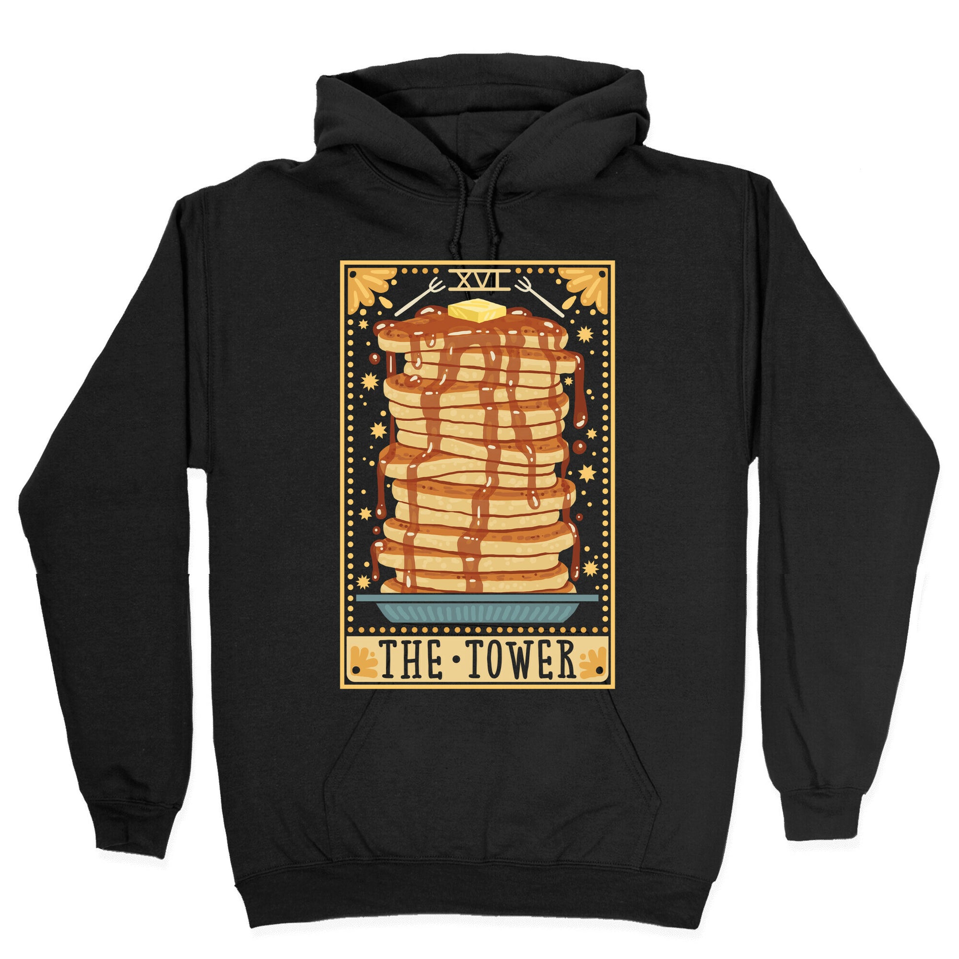 Tarot Card: The Tower (Of Pancakes) Hoodie