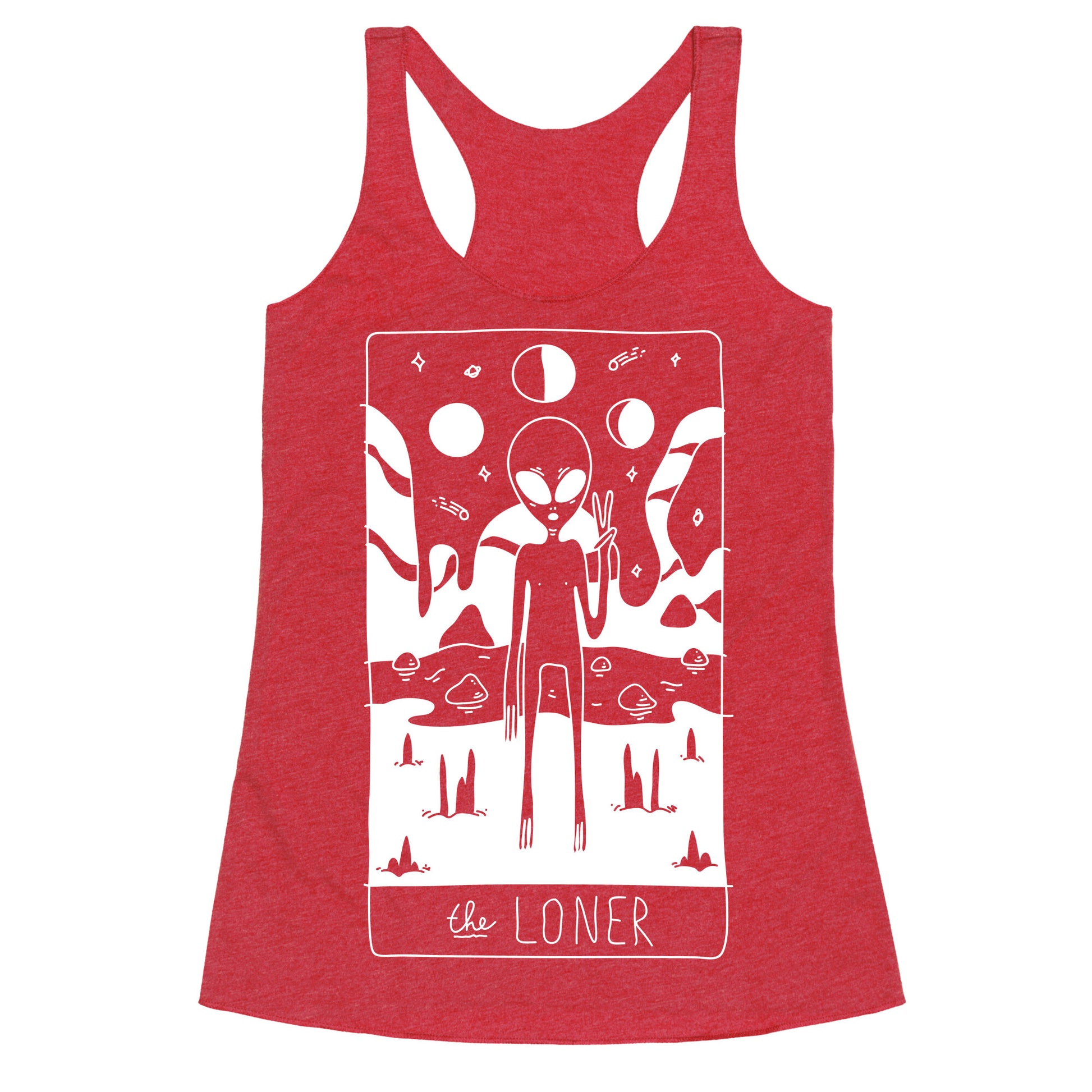 The Loner Tarot Card Racerback Tank