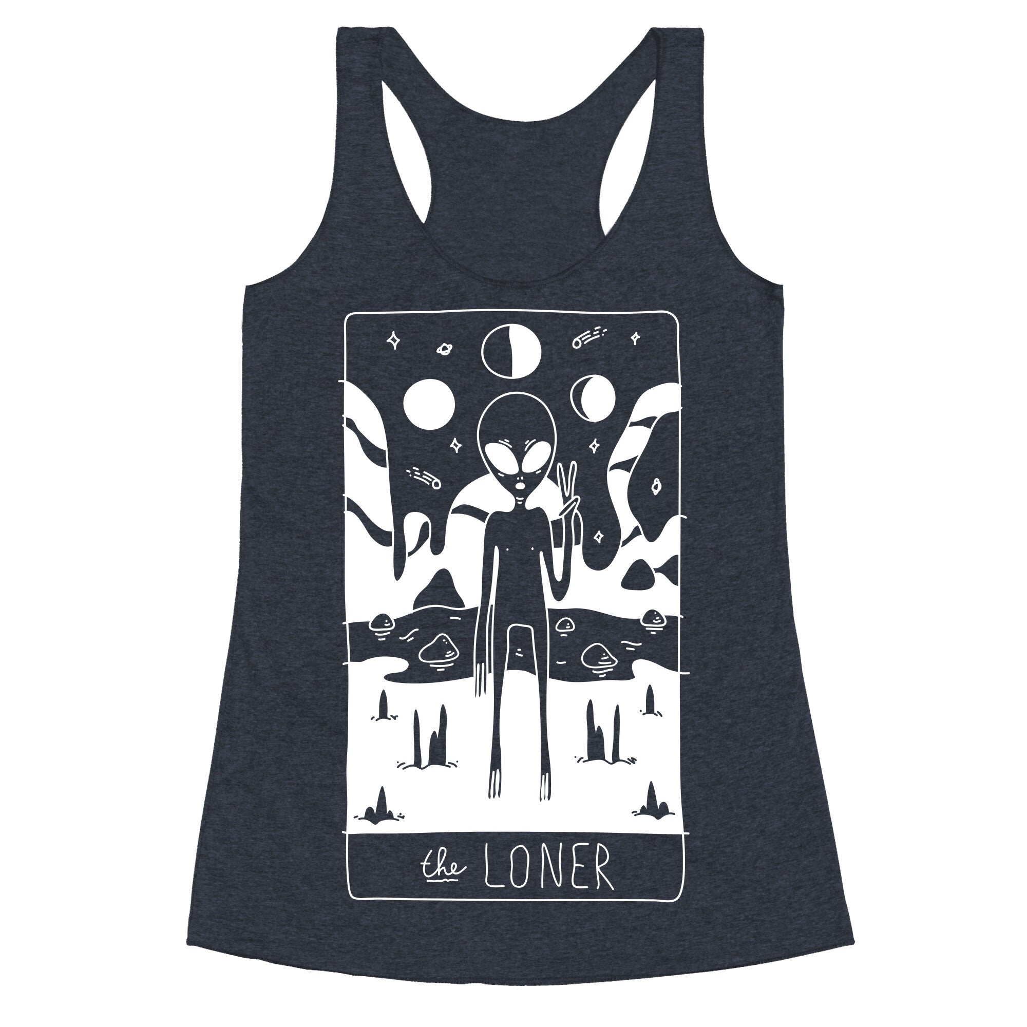 The Loner Tarot Card Racerback Tank