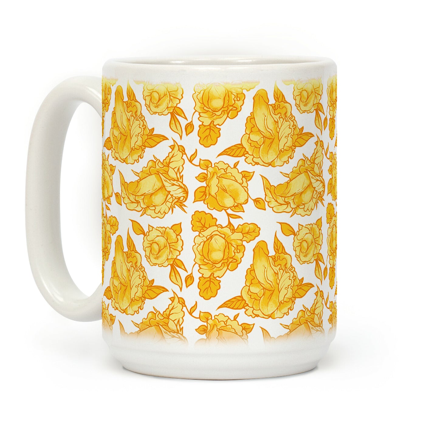 Floral Penis Yellow Coffee Mug