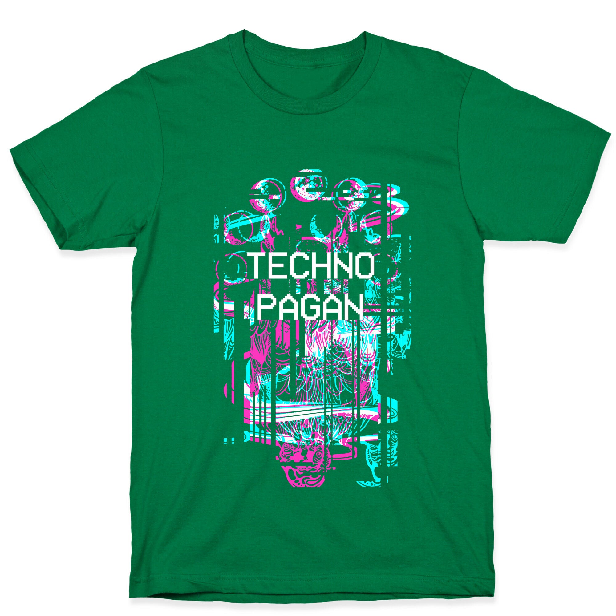 Techno Pagan Glitch Art T-Shirt