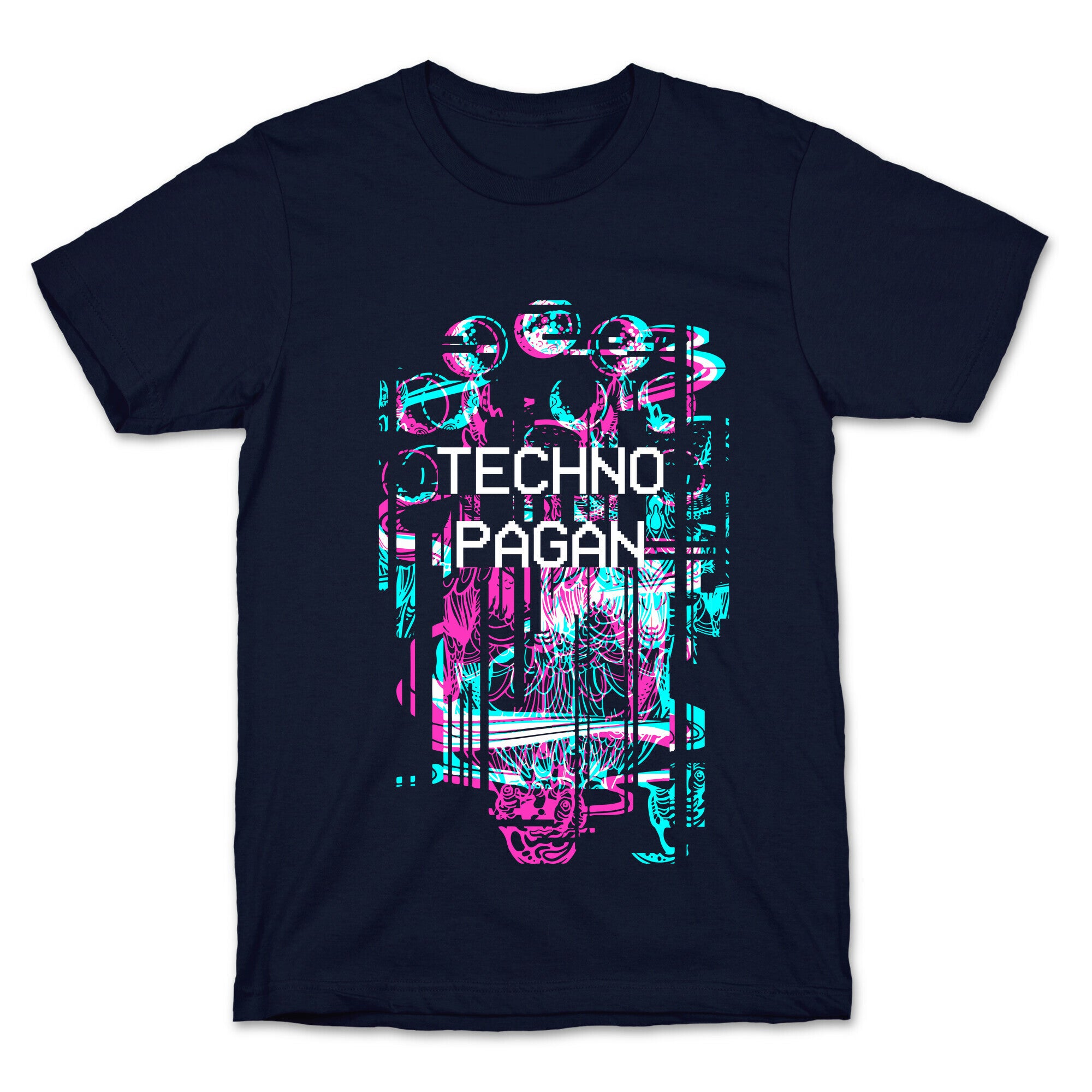 Techno Pagan Glitch Art T-Shirt