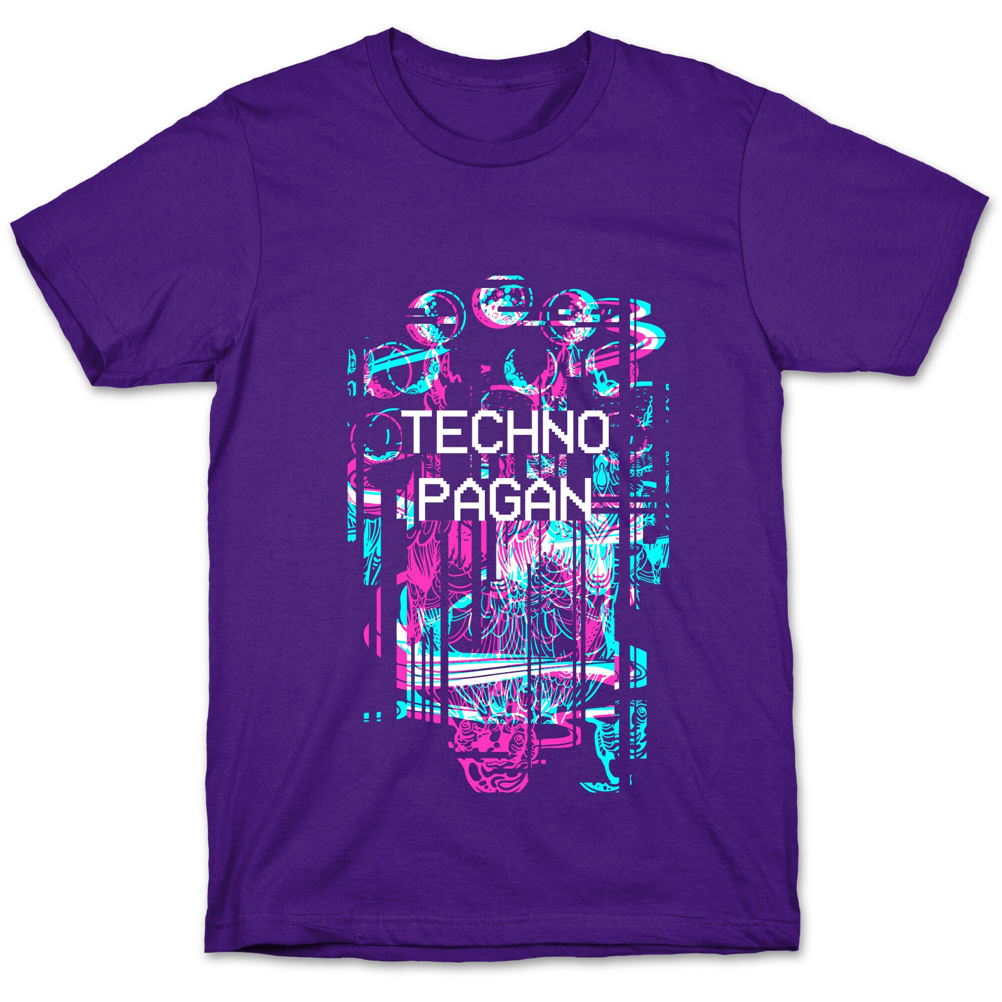 Techno Pagan Glitch Art T-Shirt