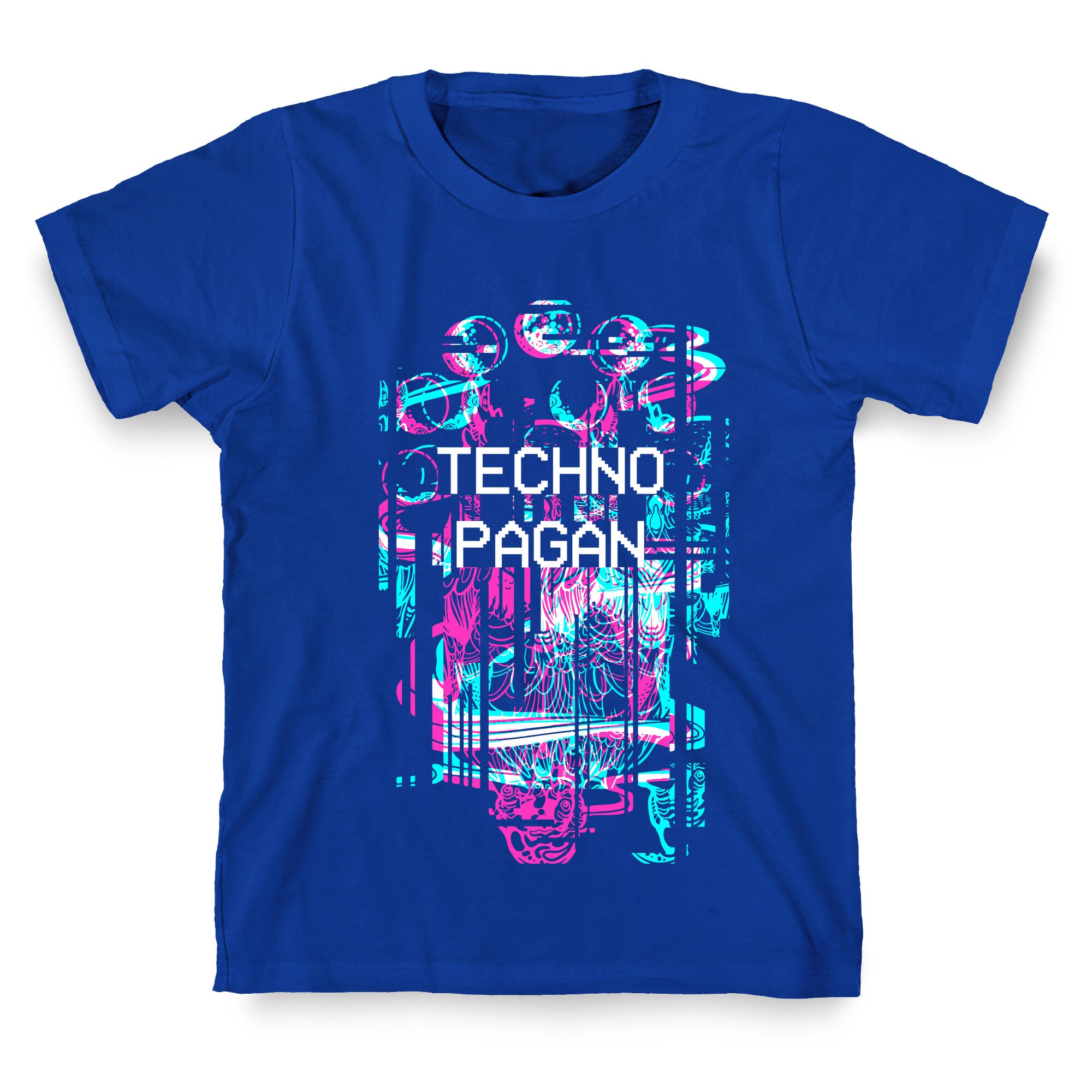 Techno Pagan Glitch Art T-Shirt