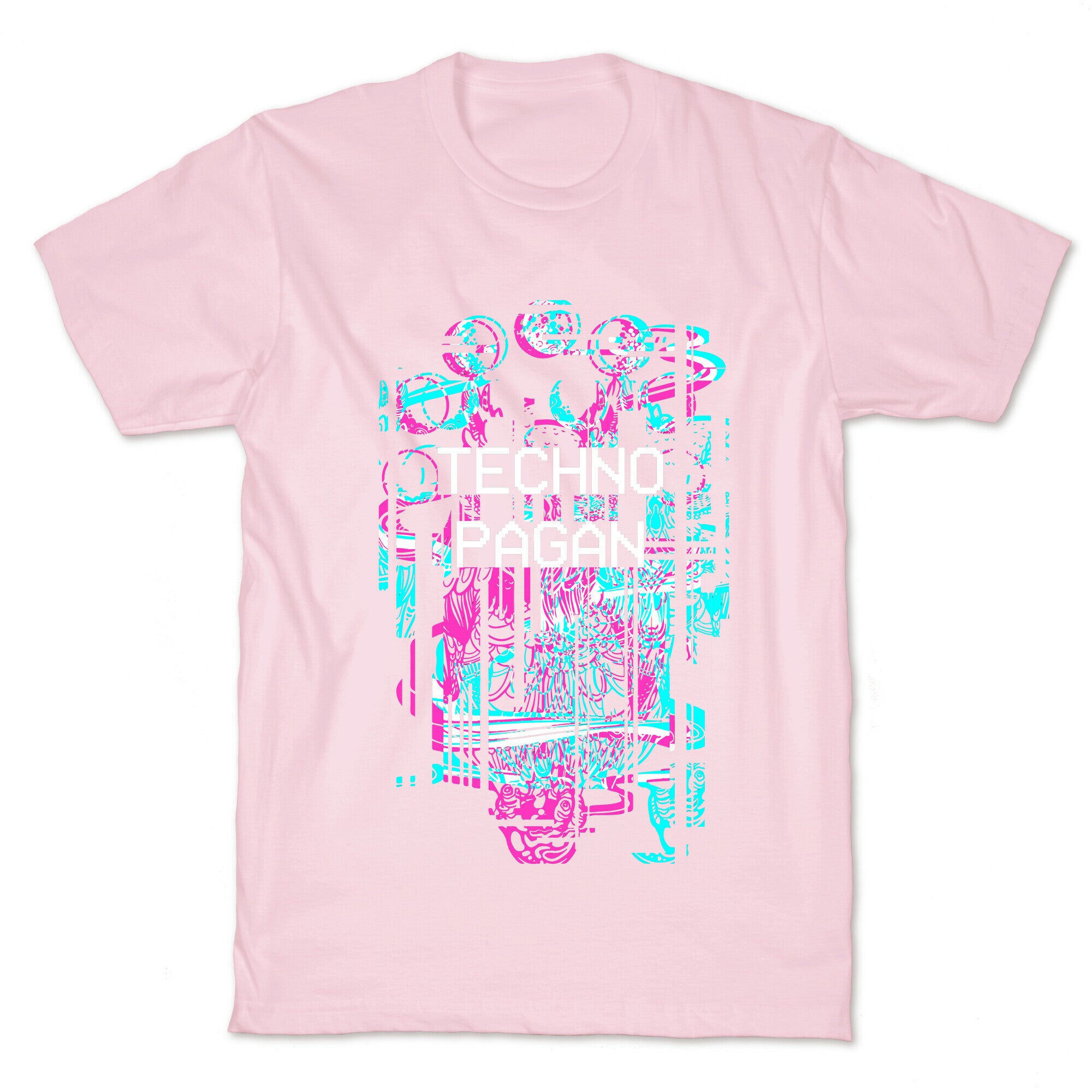 Techno Pagan Glitch Art T-Shirt