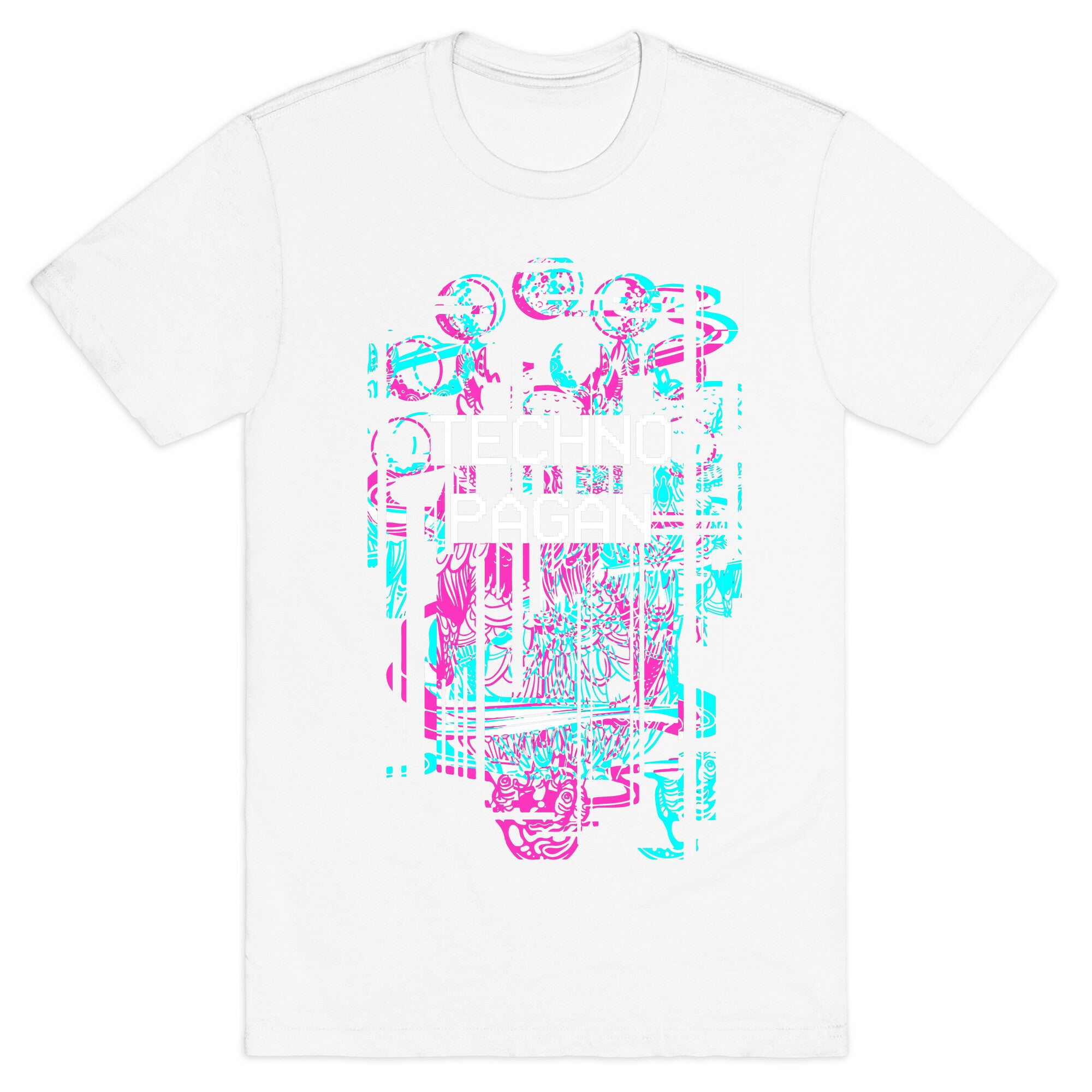 Techno Pagan Glitch Art T-Shirt