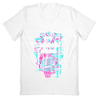 Techno Pagan Glitch Art V-Neck
