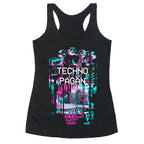 Techno Pagan Glitch Art Racerback Tank