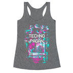 Techno Pagan Glitch Art Racerback Tank