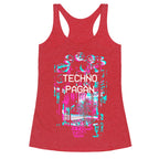 Techno Pagan Glitch Art Racerback Tank