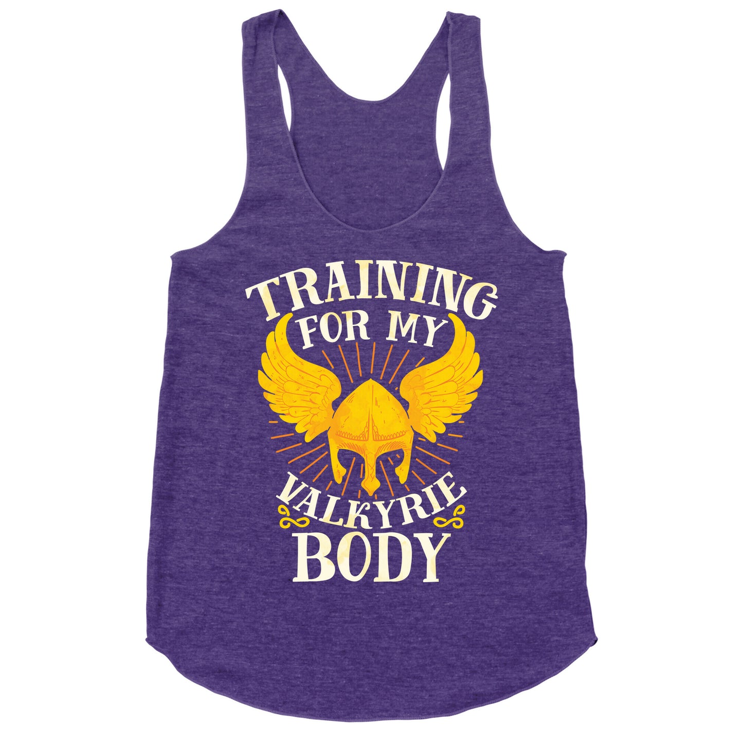 Training for My Valkyrie Body Racerback Tank