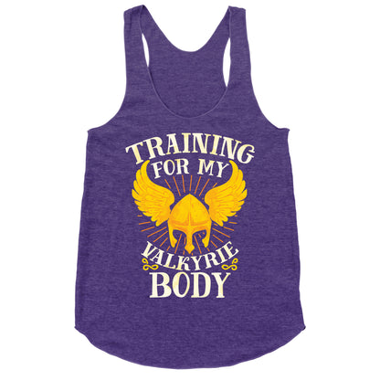 Training for My Valkyrie Body Racerback Tank