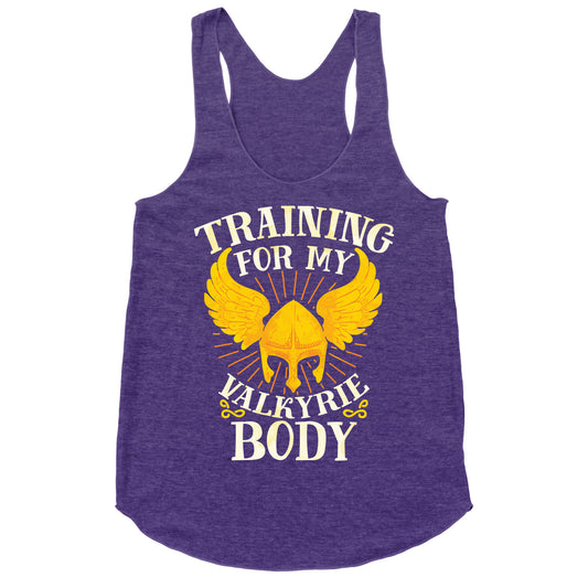 Training for My Valkyrie Body Racerback Tank