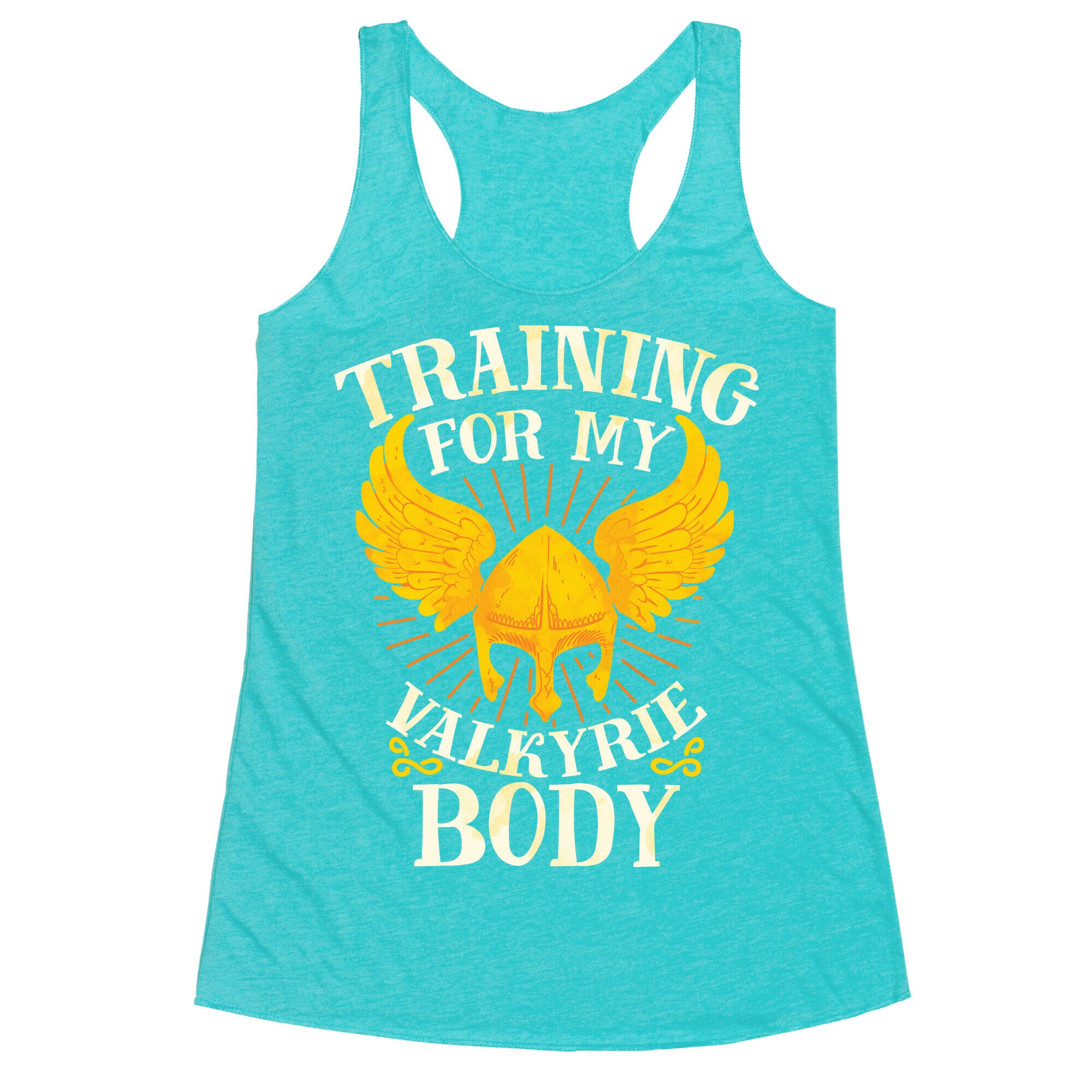 Training for My Valkyrie Body Racerback Tank