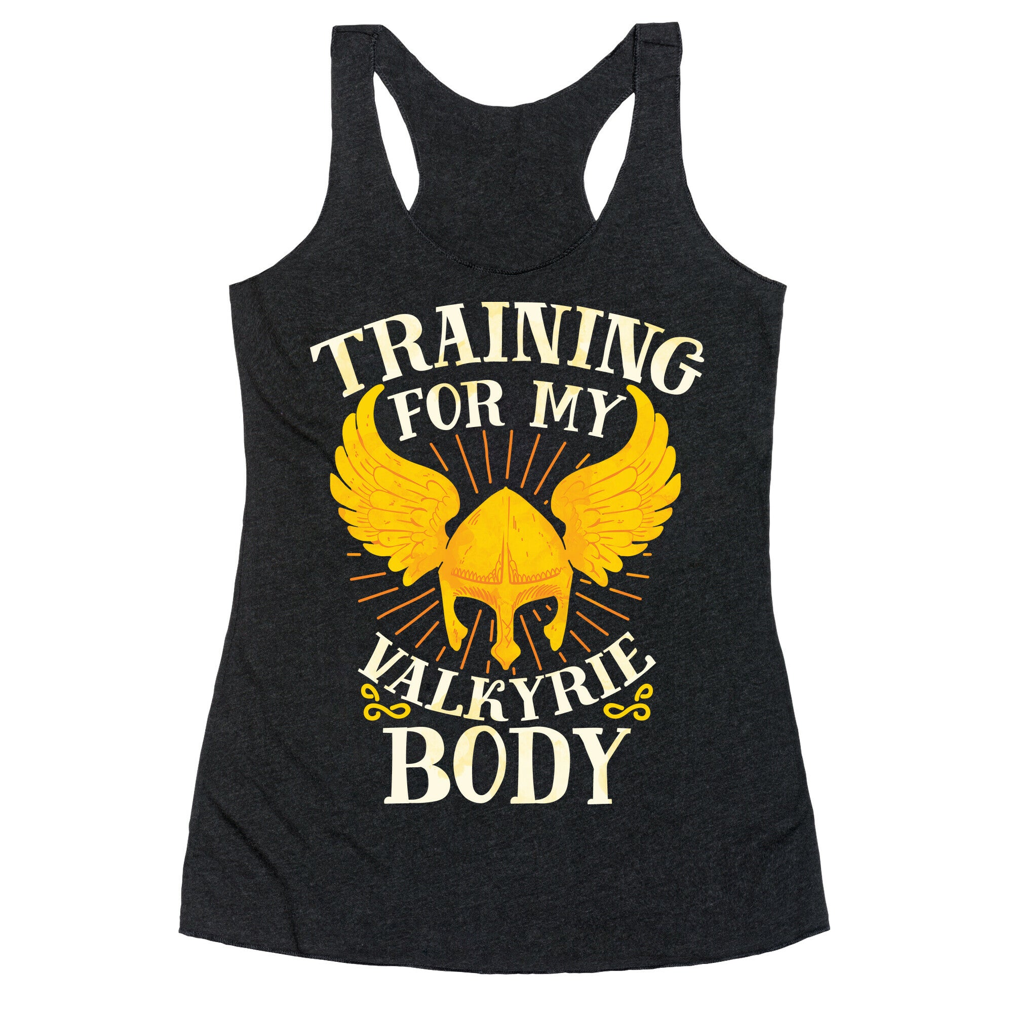 Training for My Valkyrie Body Racerback Tank