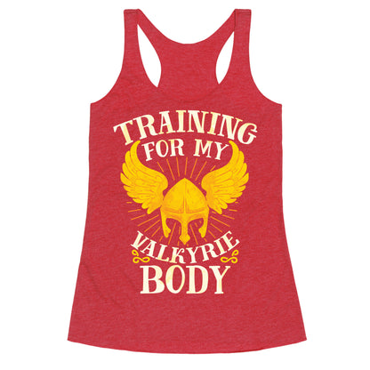 Training for My Valkyrie Body Racerback Tank