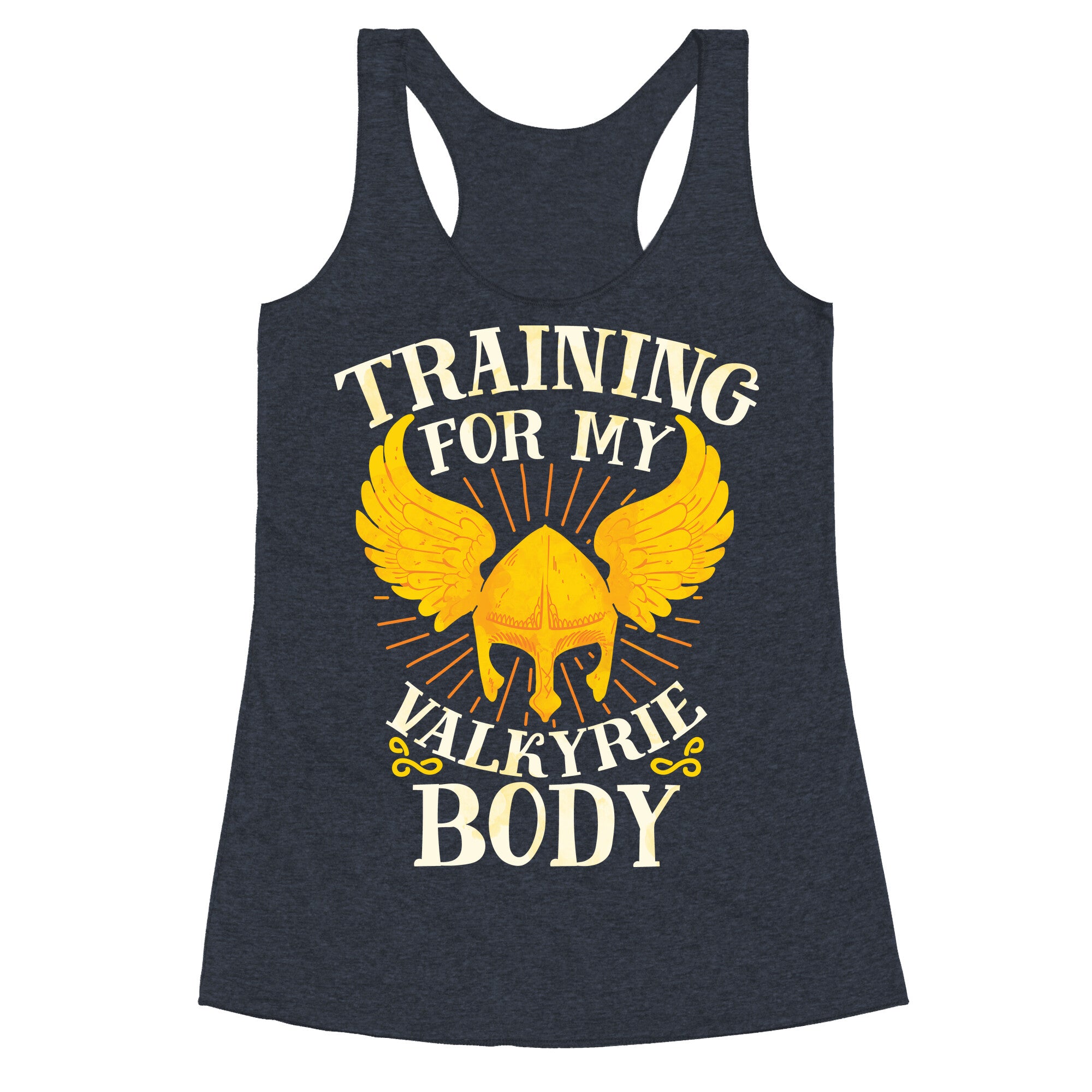 Training for My Valkyrie Body Racerback Tank