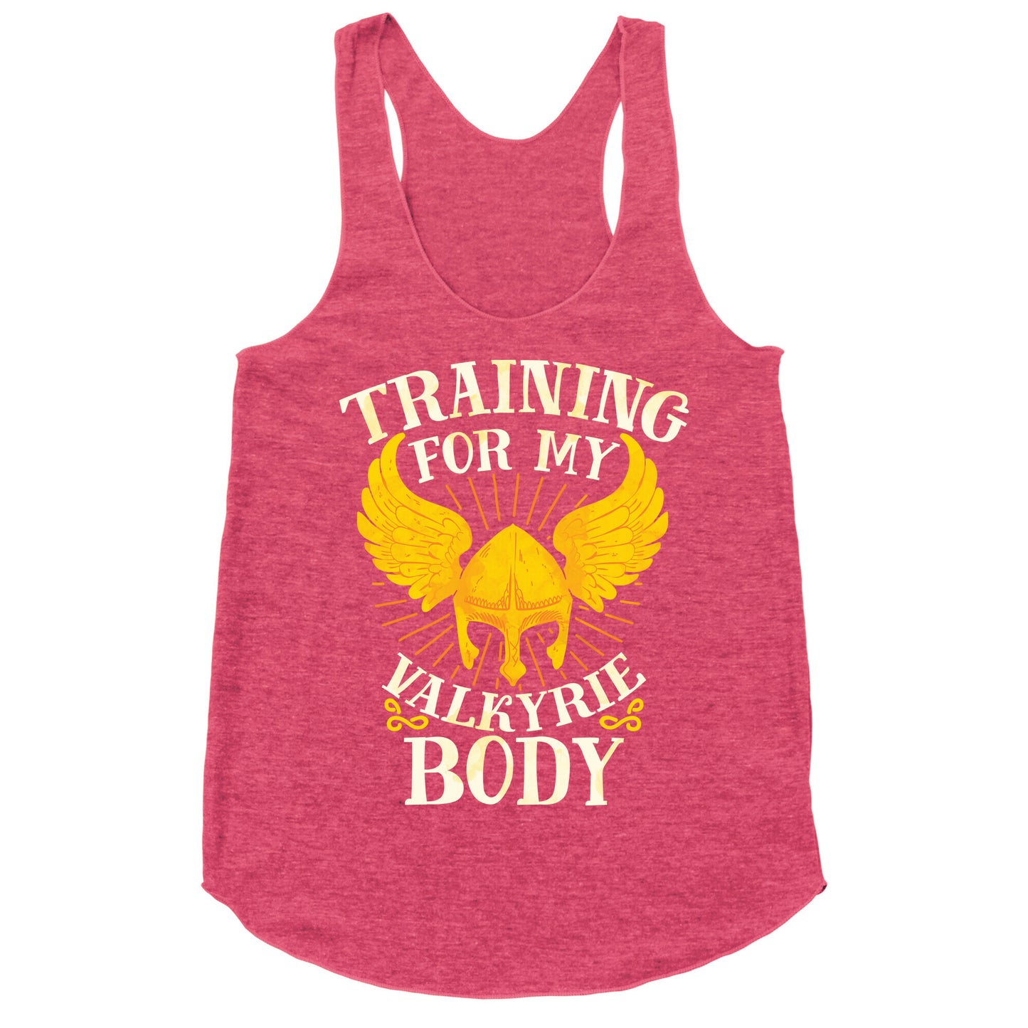 Training for My Valkyrie Body Racerback Tank