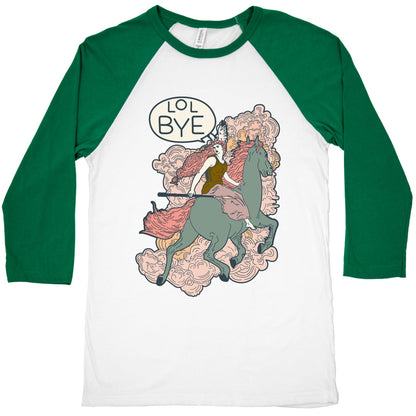 Lol Bye Valkyrie Baseball Tee