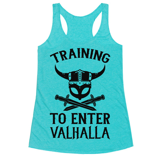 Training To Enter Valhalla Racerback Tank