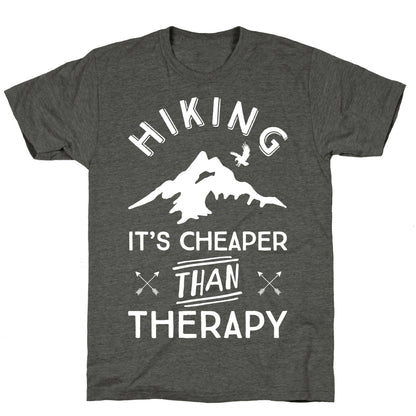 Hiking It's Cheaper Than Therapy Unisex Triblend Tee