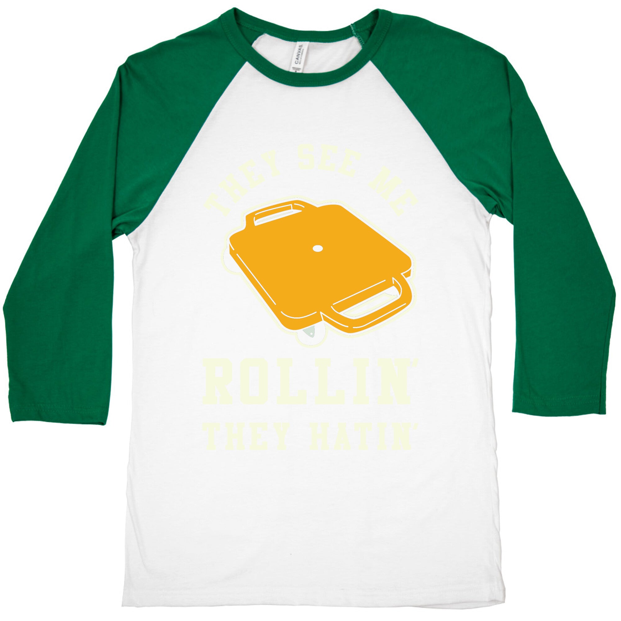 They See Me Rollin' Butt Scooter Baseball Tee