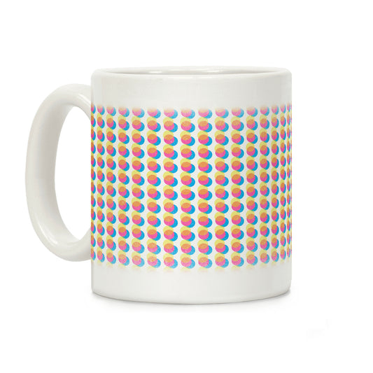 Cyan Magenta Yellow Polka Dot Pattern Coffee Mug