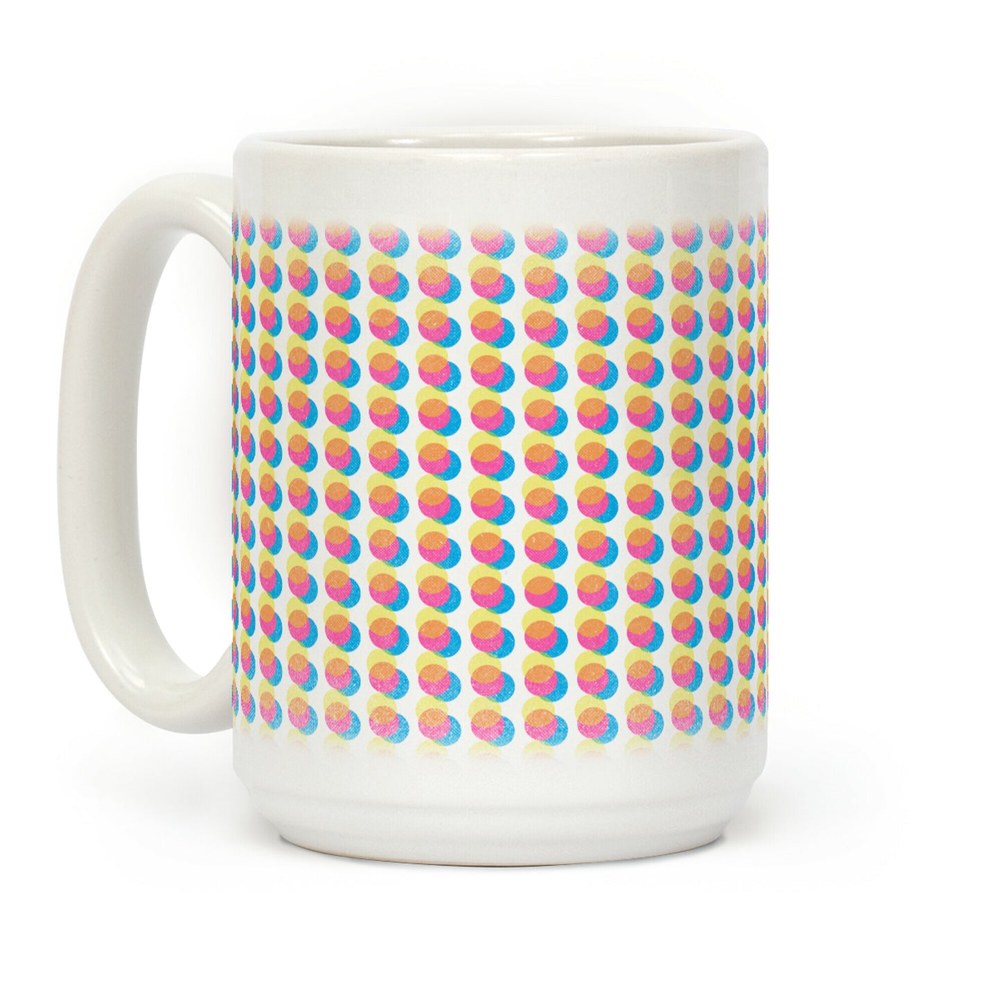 Cyan Magenta Yellow Polka Dot Pattern Coffee Mug