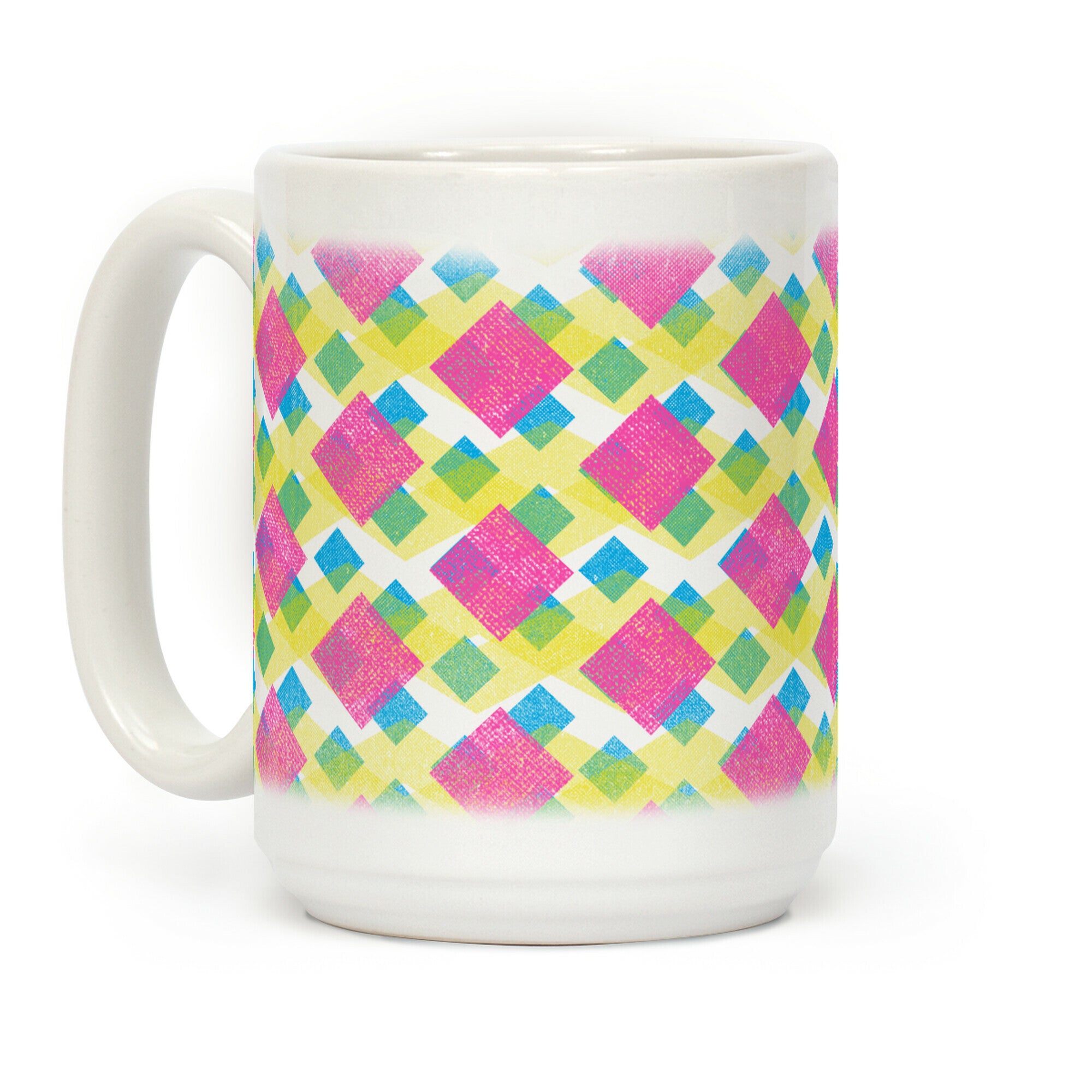 Cyan Magenta Yellow Pattern Coffee Mug