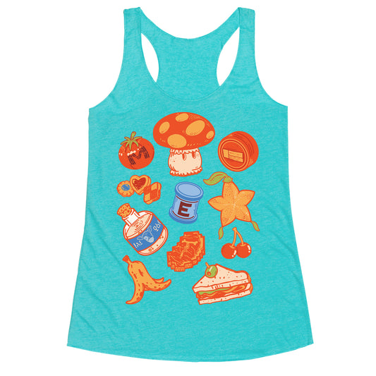 Gamer Food Items Racerback Tank