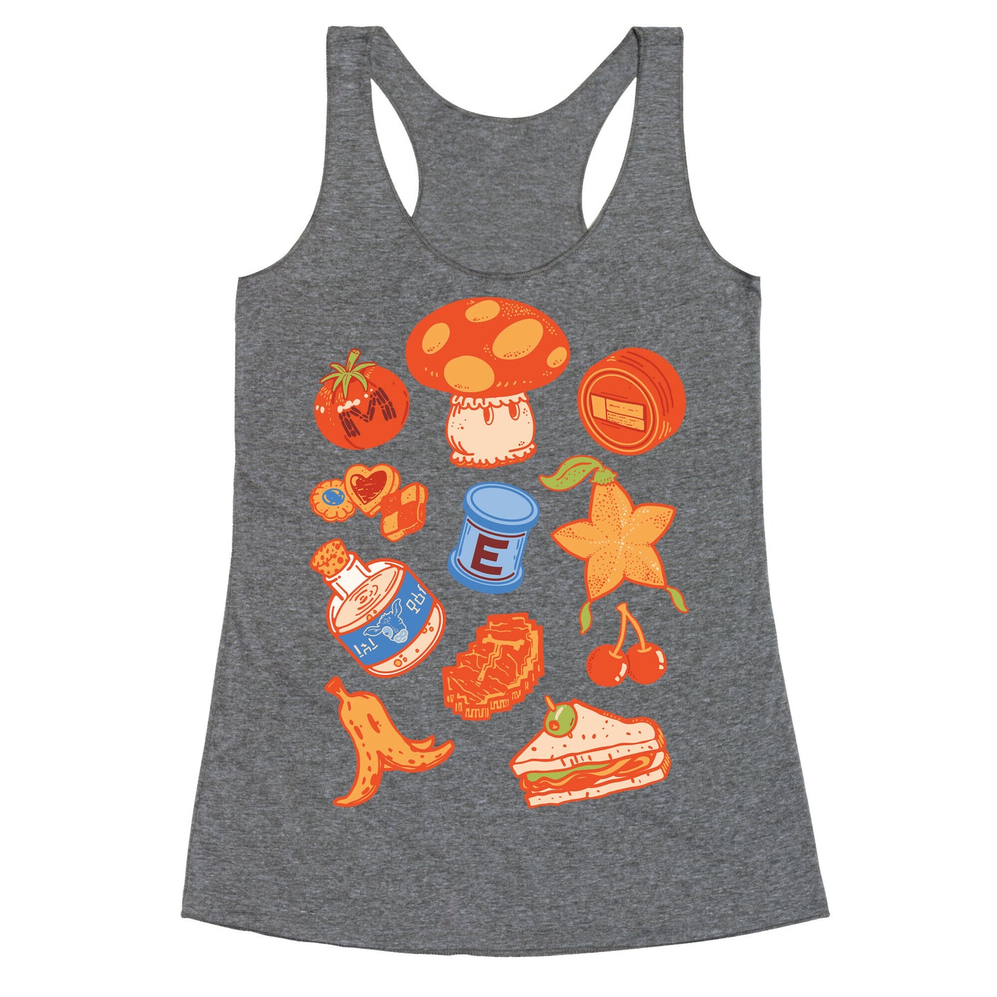 Gamer Food Items Racerback Tank