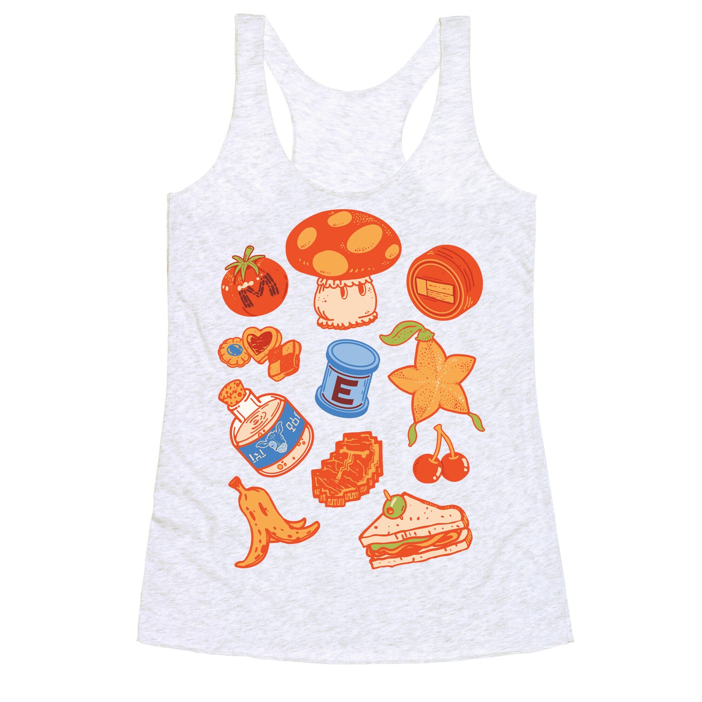 Gamer Food Items Racerback Tank