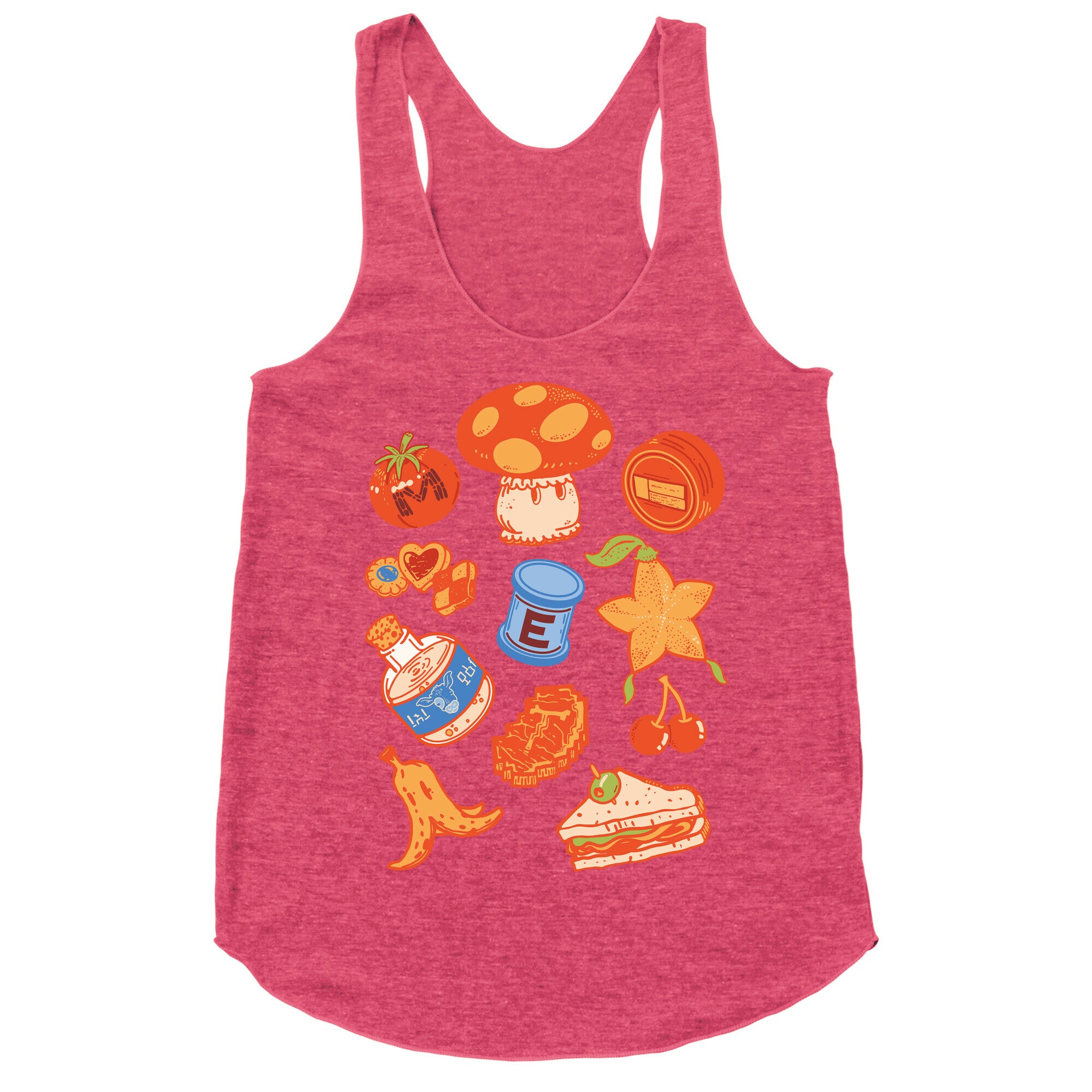 Gamer Food Items Racerback Tank